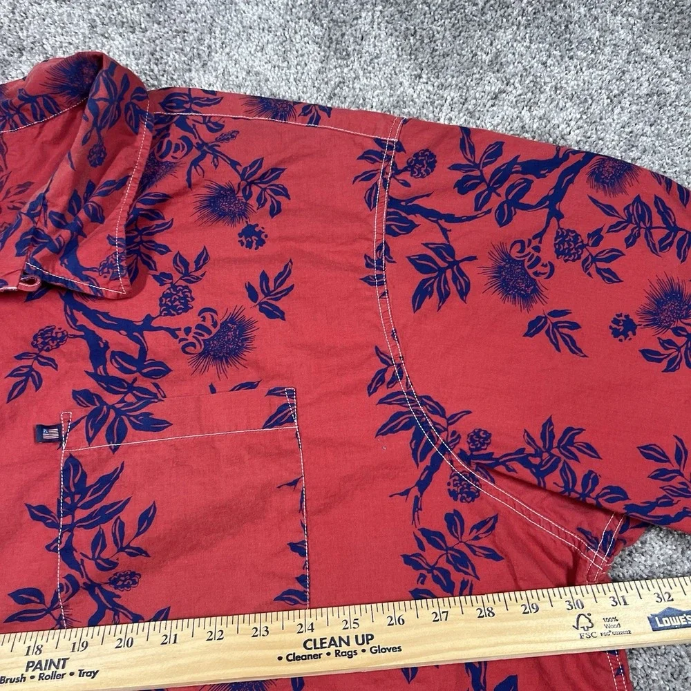 Vintage Polo Jeans Co Ralph Lauren Hawaiian Shirt Mens 4XL Red Loop Collar Beach